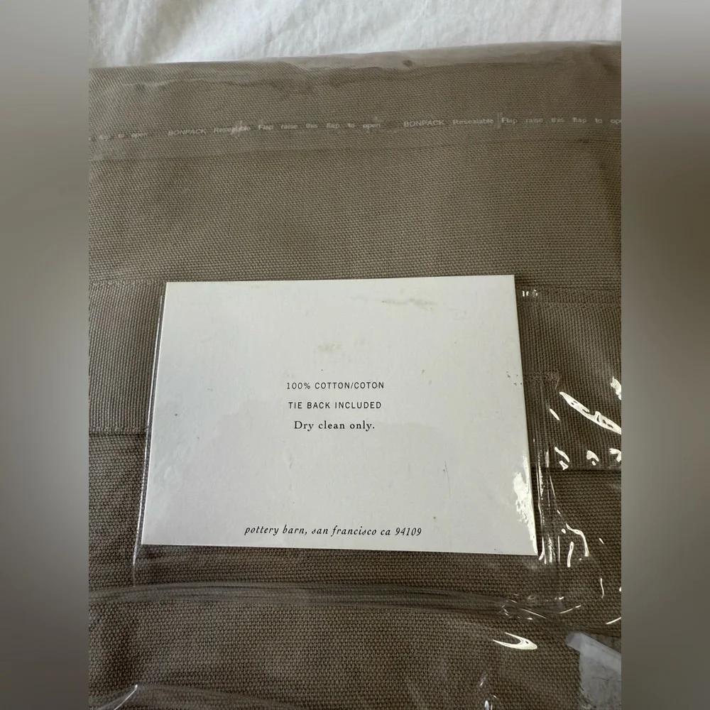 Pottery Barn | Set 2 Khaki Sailcloth Drapery Panel 44 x 84 Tab Top 100% Cotton